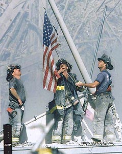 Fireman Raising Flag at WTC - Thomas E Franklin